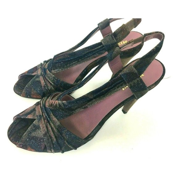 Missoni Luxurious Heels Open Toe Shiny Multicolor Sandals Shoes Heels Sz 39 (8) - Picture 4 of 12
